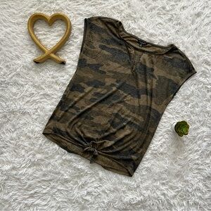Lucky Brand Camouflage Short Sleeve Top
